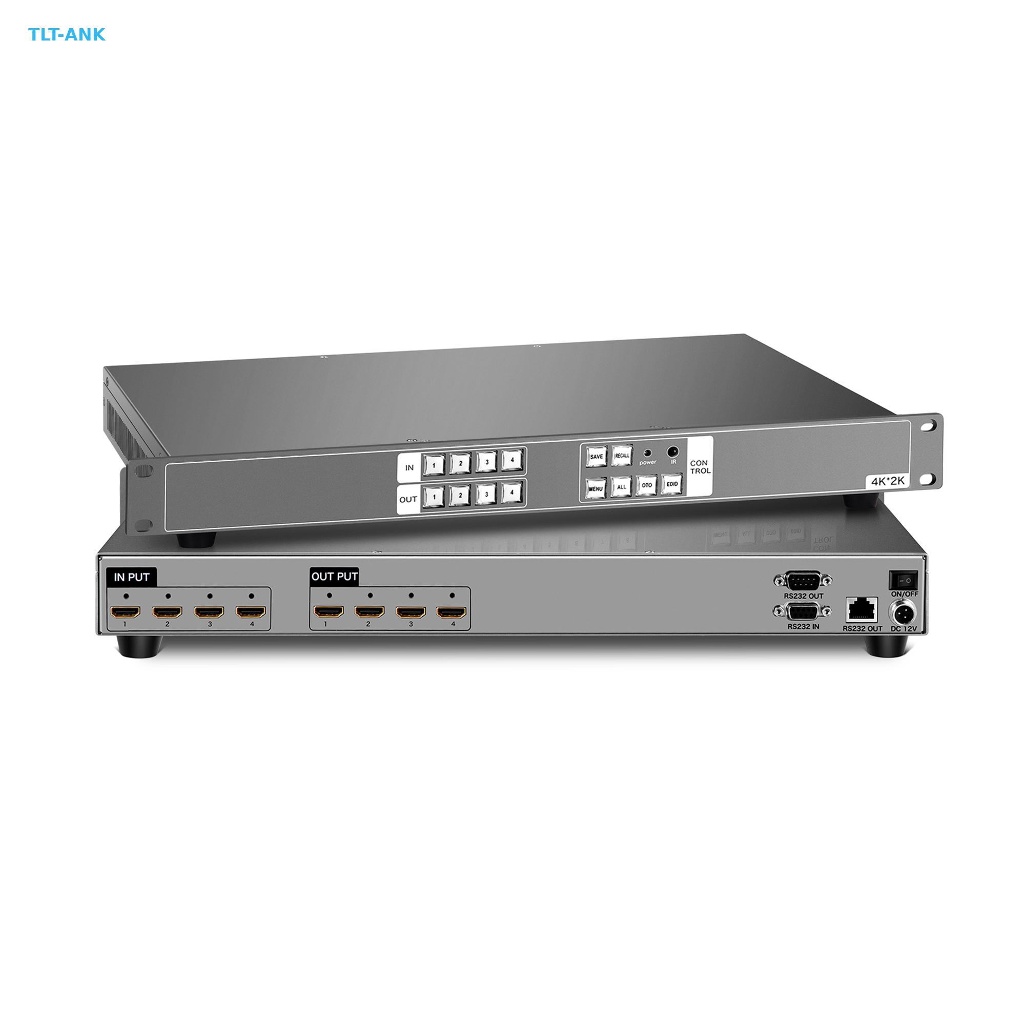 Hdmi Matrix Switch - プロフェッショナル4x4 4K HDMIマトリックスビデオスイッチ＆コンバーター 4入力4出力 RS232制御 1U標準キャビネット