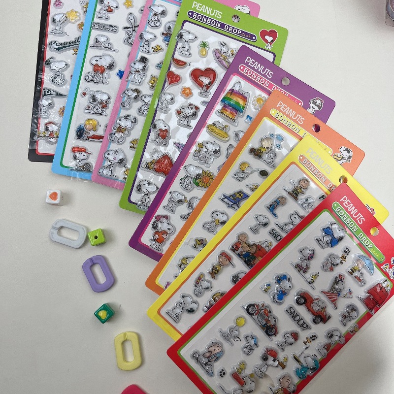 Office Tech Accessories - 8 個かわいいスヌーピー漫画 3D レリーフ漫画アニメステッカースクラップブッキング Diy ジャーナル文具ステッカーデコ事務用品ギフト