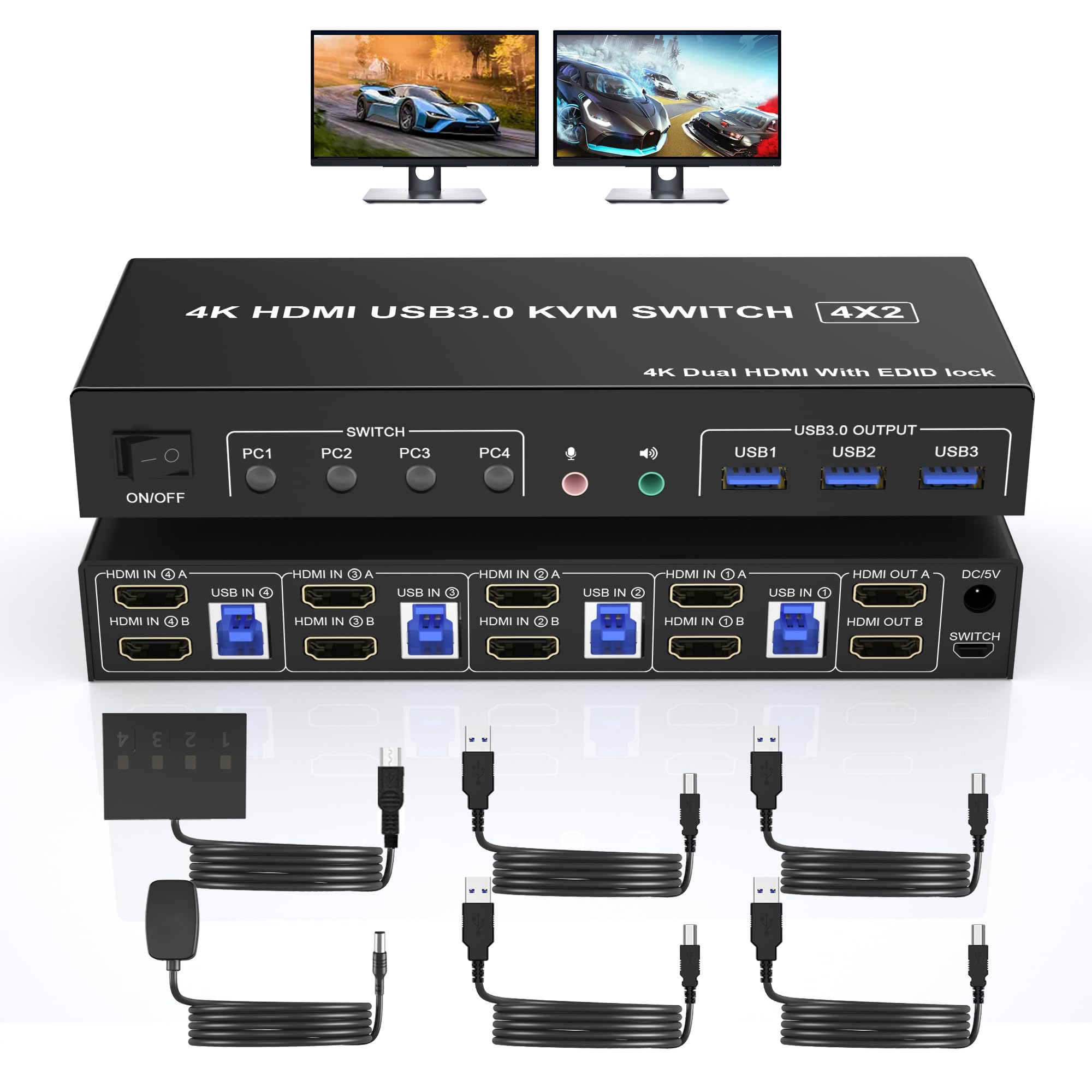 Hdmi Matrix Switch - 4K USB 3.0 KVM スイッチ HDMI