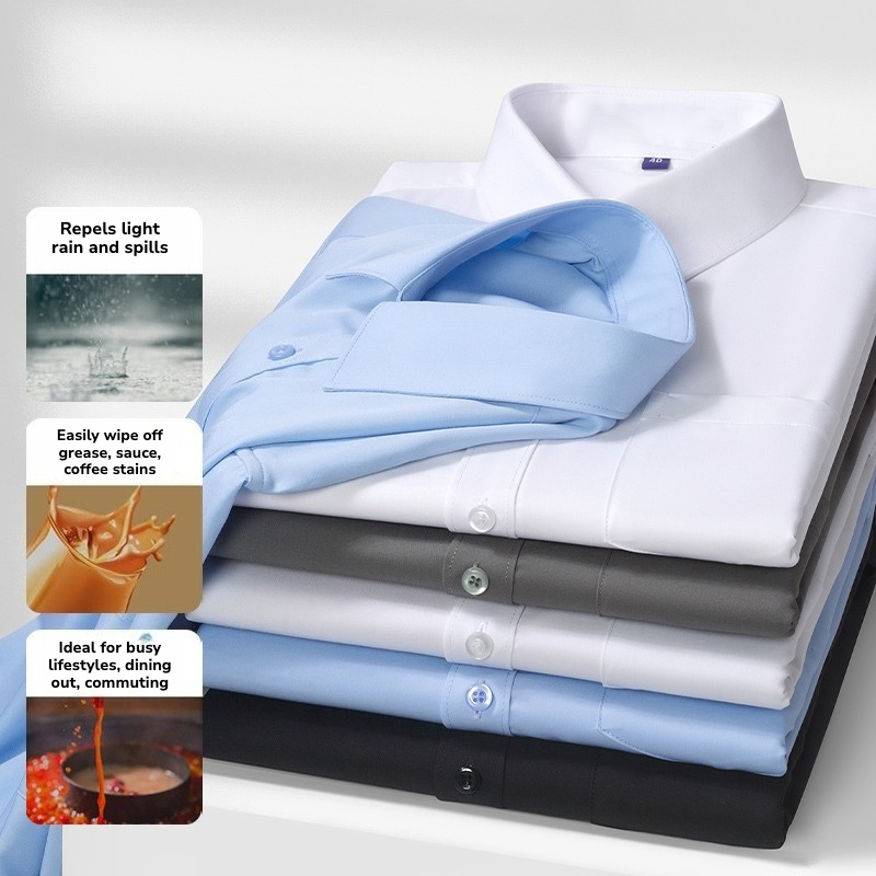 メンズ防水耐油長袖シャツ – 3つの保護機能を備えたテック生 - Tech Office Wear Men のレビューと価格