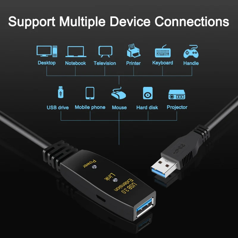 アクティブ-USB 3.0拡張ケーブル,アンプ付き5m 10 - Usb Extender Active のレビューと価格