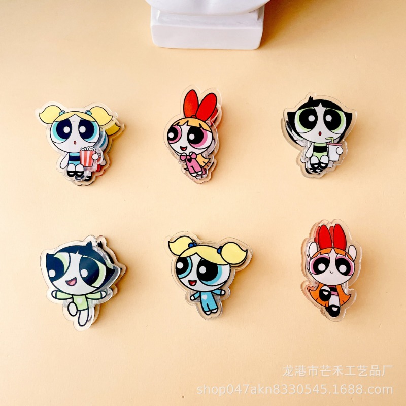 6 個かわいいパワーパフガールズアクリルクリップ子供かわいい - Office Tech Accessories のレビューと価格