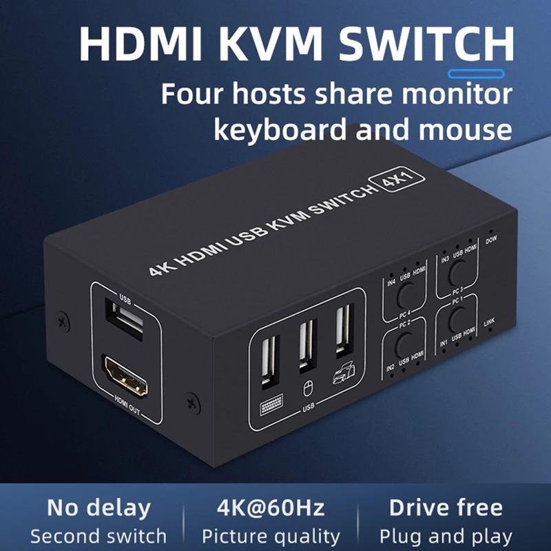 4k hdmi kvmスイッチ,4 in 1,60hz,hd - Hdmi Matrix Switch のレビューと価格
